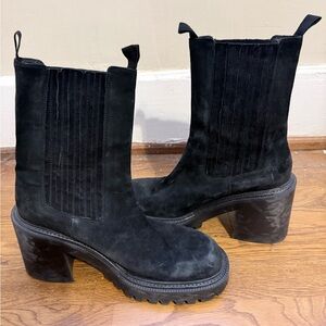 Vic Matie Black Suede Women's Ankle Boots